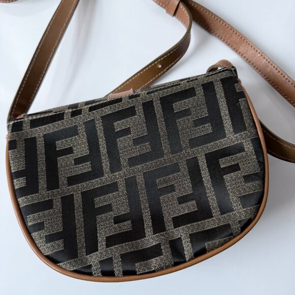 Vintage Zucca Print Saddle Bag | Monogram Logo 90s Style - Picture 2 of 13